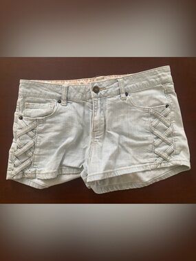 Forever 21 Light Blue Denim Shorts with Crisscross Side Detail